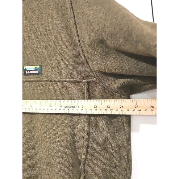 L.L. Bean Sweater Fleece Pullover Men Size XL Fitted Olive Green Warm Comfy - Picture 7 of 8